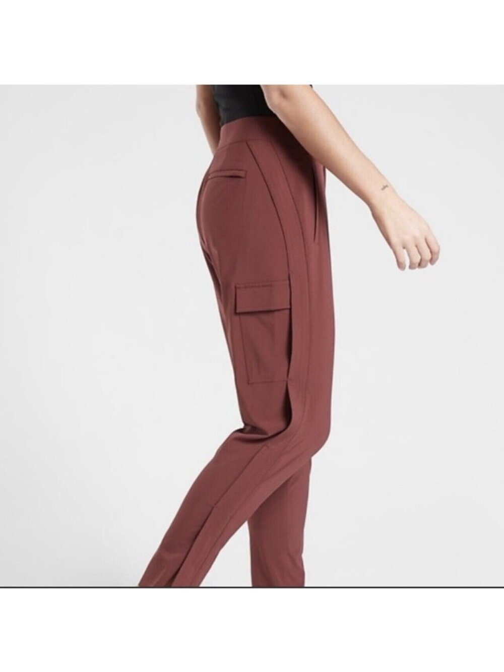 Athleta Uptown Ankle Pant Size 0 Cognac Brown Commute Work Travel pants